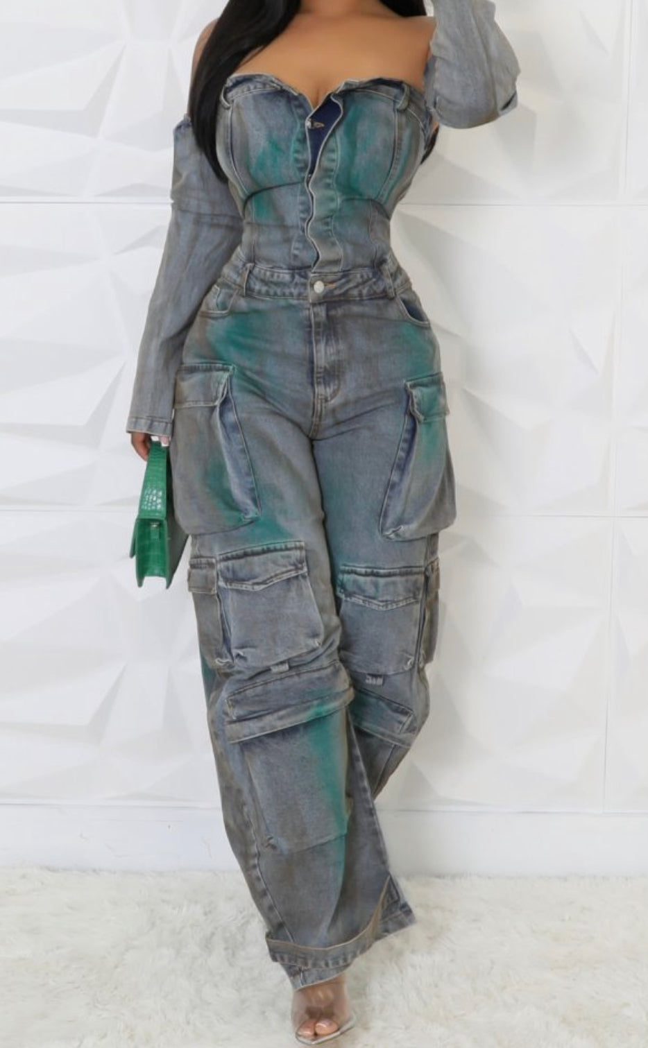 Tie Dye Denim Jumpsuit